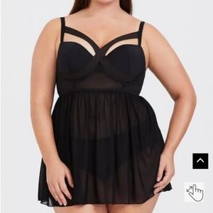 Torrid Curve Babydoll Lingerie Tara Lynn Sz 2 16/18 Boudoir Photos PinUp Black